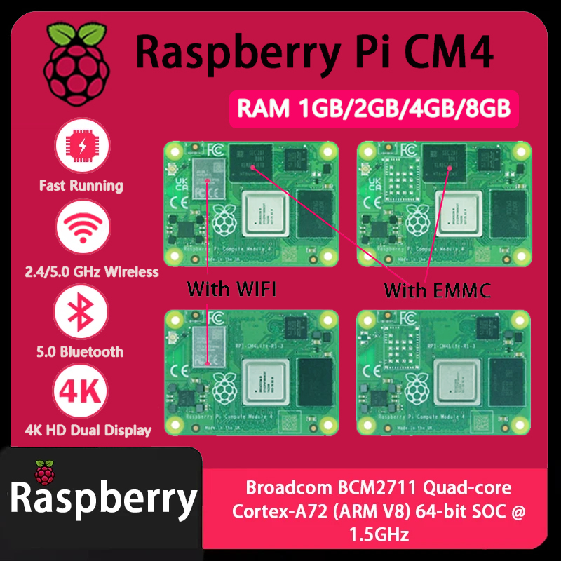 Raspberry Pi CM4 1GB/2GB/4GB/8 - Raspberry Pi Compute Module 4 8Gb 32Gb 评论和价格